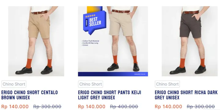 Celana Pendek Erigo Chino Unisex: Nyaman, Stylish, Cocok Segala Aktivitas
